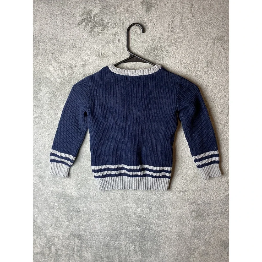 Standard Blues Kids Sweater Navy Size 4 Striped Knit Pullover